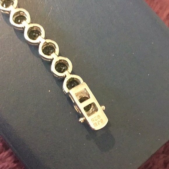 VINTAGE Blue Nile Gemstone Sterling Silver Bracelet- 7 1/4” - Picture 5 of 10